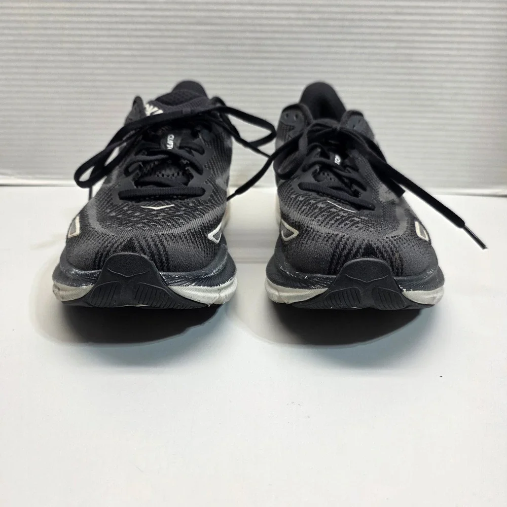 Hoka Clifton 9 Mens Black White Running Shoes Sneakers‎ 1127895 BWHT Size 7D